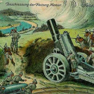 Carte postale allemande sur le siège de Namur