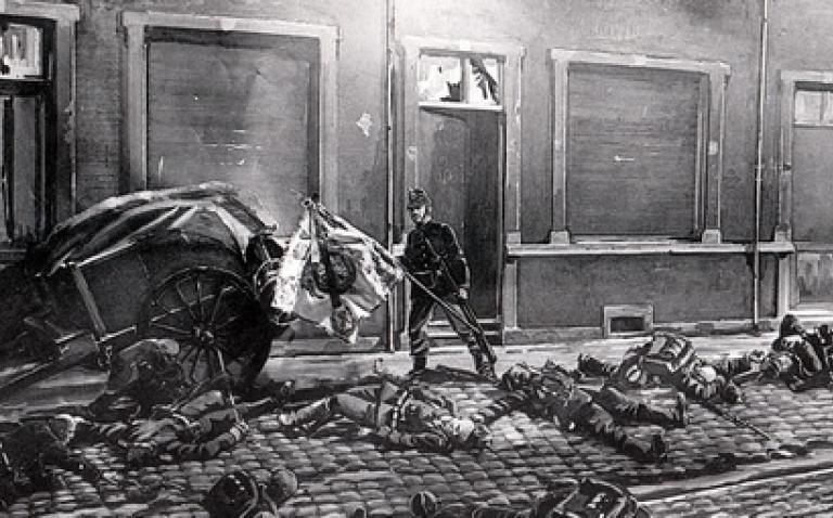 Eroberung von einem feindliche Fahne durch den 12. Linie in Lüttich Eroberung von einem feindliche Fahne durch den 12. Linie in Lüttich