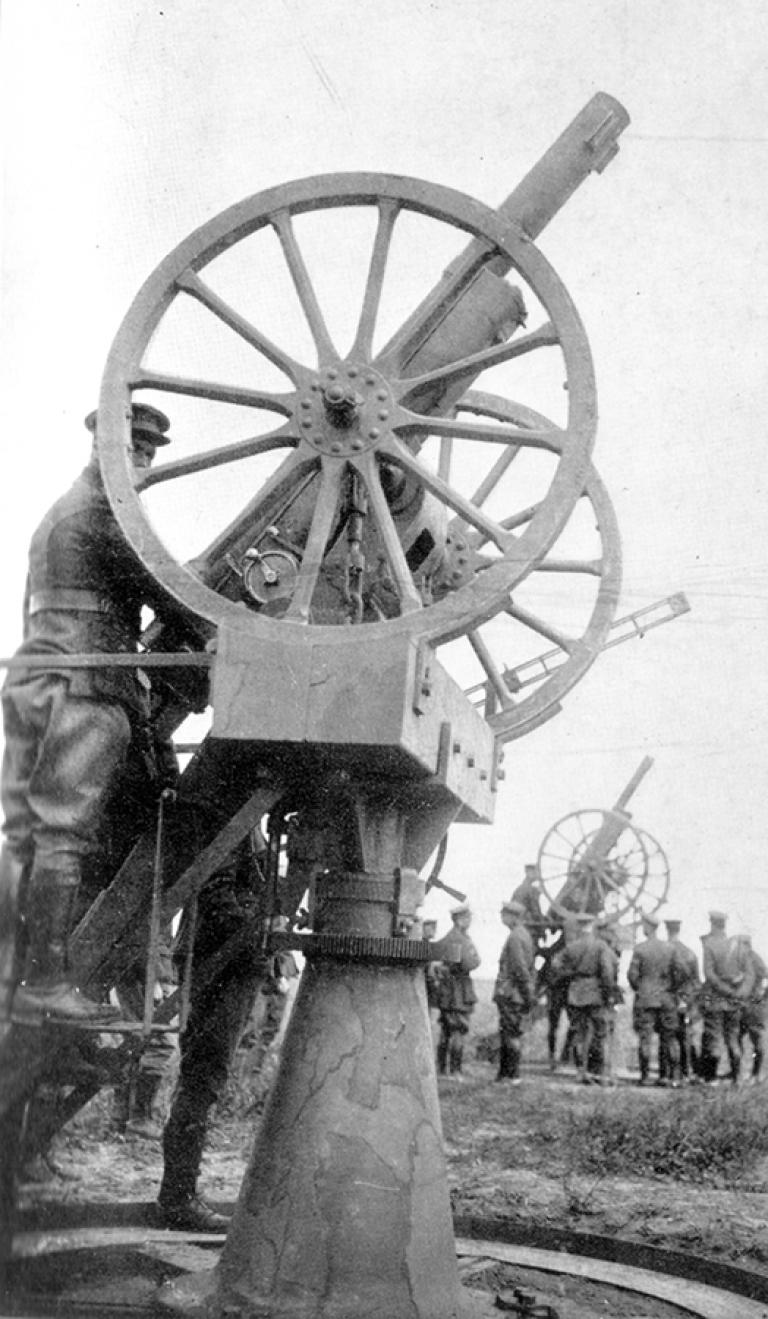 Schneider gun of type C75 used as an anti-aircraft gun Schneider gun of type C75 used as an anti-aircraft gun